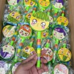 卡通拨浪鼓多款图案笑脸拨浪鼓 双面塑料手摇鼓地摊夜市玩具批发