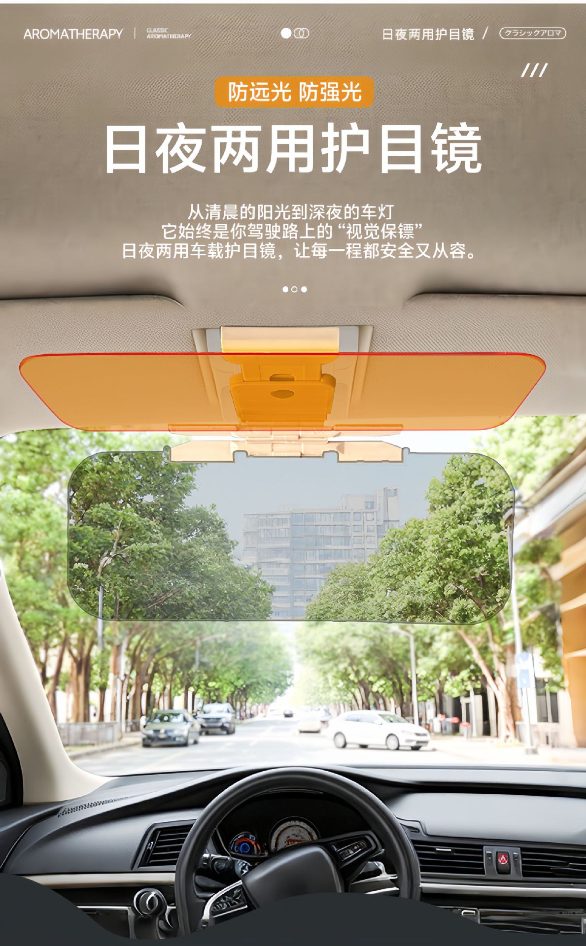 Car Anti-Glare Mirror, Car Anti-Glare Sun Visor, Driver's Eye Protection Device, Car Day and Night Sun Visor, Eye Protection Goggles
