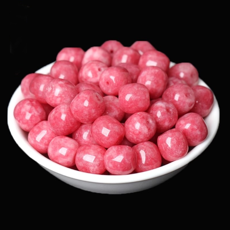 Yuzou Red Agate Agate Old Style Bead Rose Quartz Barrel Bead Semi-finished DIY Handmade Jewelry Accessory Lu Lu Tong Batch