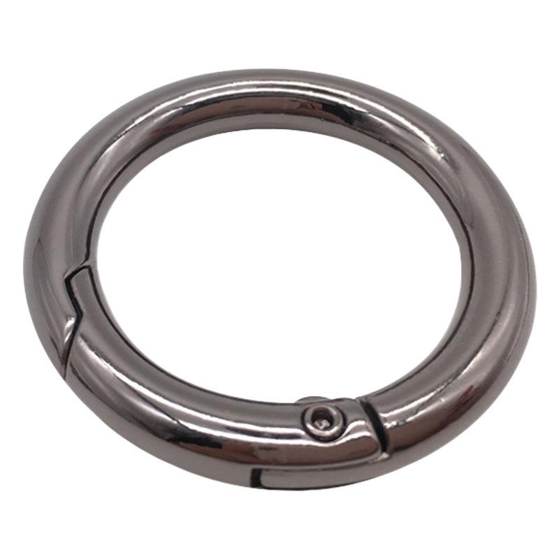 Fábrica al por mayor aleación de zinc hebilla de resorte hebilla circular metal anillo de resorte anillo abierto llavero hardware accesorios llavero image 1