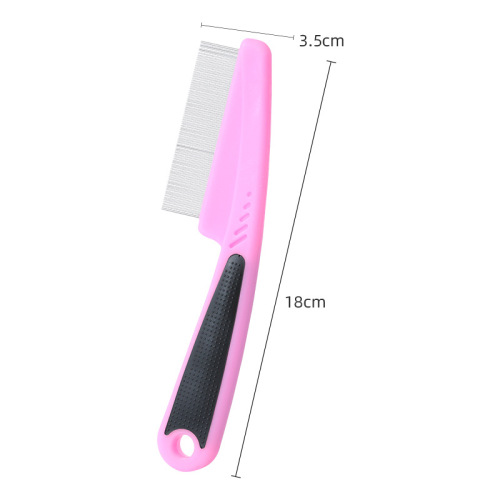 Flea comb stainless steel brush pet plastic anti-slip comb cat flea comb needle comb pet supplies wholesale