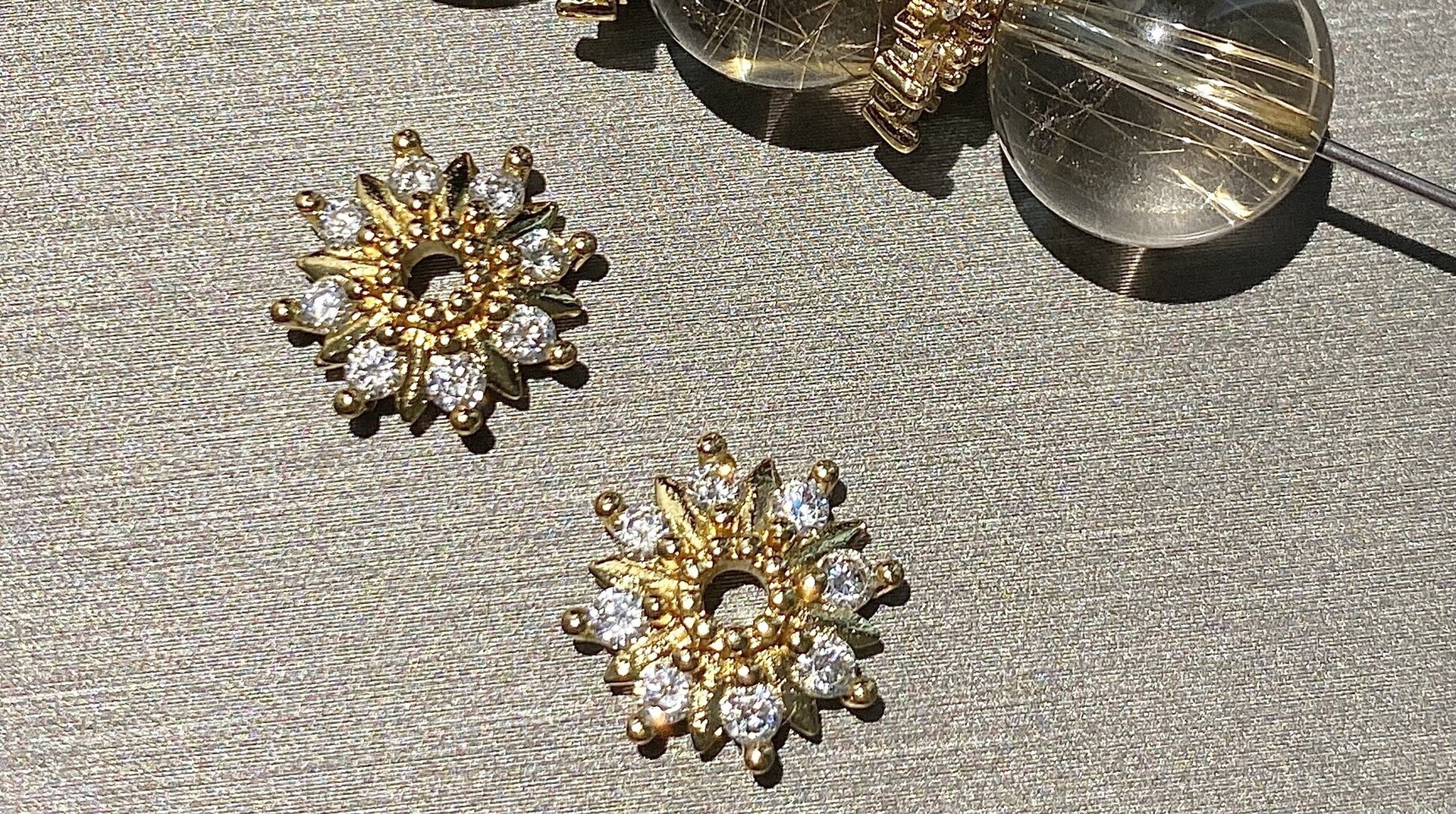 Color-Preserving 14K Gold-Filled Micro-Paved Zircon Crystal Accessories DIY Flower Tray Cap Spacer Beads Handmade Beaded Necklace Bracelet Accessories