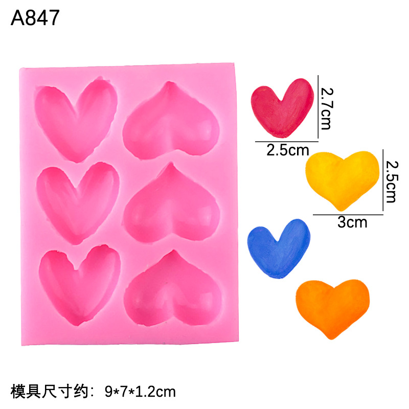 En forma de corazón amor mousse pastel al por mayor molde de silicona para hornear molde de chocolate DIY conjunto de dos piezas