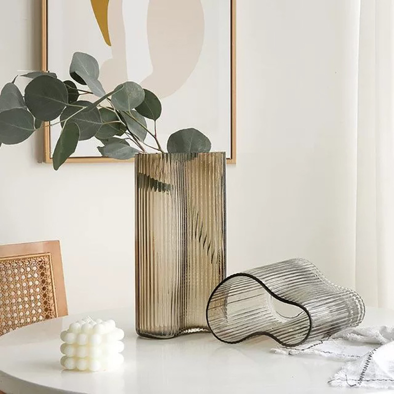 Jarrón de Vidrio Vertical Nórdico, Decoración Creativa para el Hogar, Sala de Estar, Arreglo Floral, Jarrón Hidropónico, Decoración con Rosas