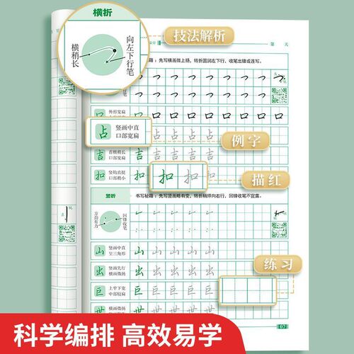Handwritten calligraphy practice for beginners: 7000 common characters in running script, including strokes and radicals, suitable for adult students learning calligraphy