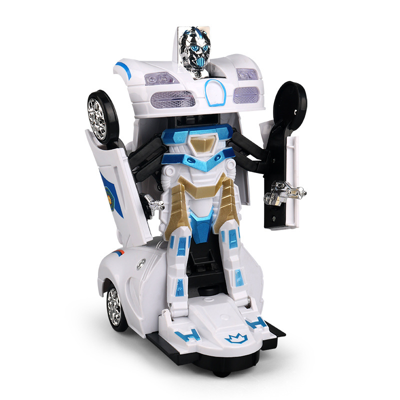 Eléctrico universal deformación coche robot música luz deformación automática modelo de coche deportivo puesto de coches al por mayor