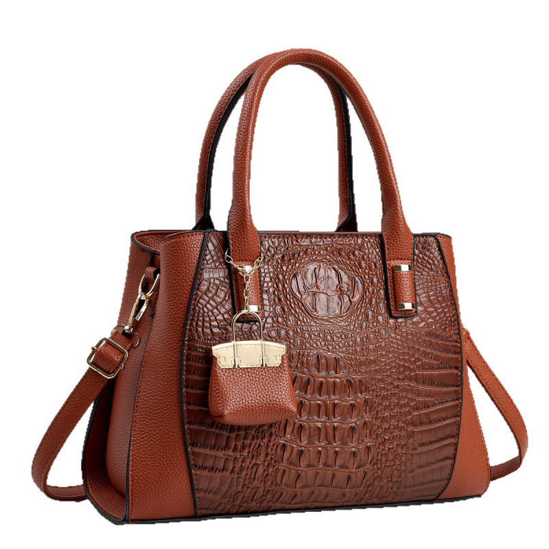 Bolso de mano con patrón de cocodrilo 2025, nuevo paquete de mujer de gran capacidad, bolsas de hombro de viaje casuales, bolsas transfronterizas