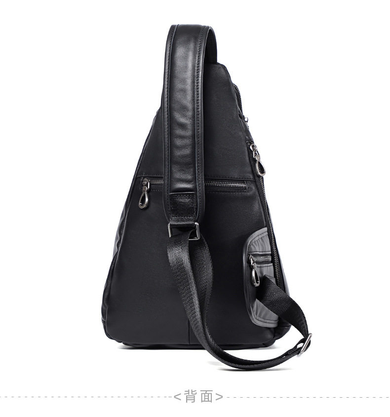 Túi đeo chéo nam da bò thật 24×13×39 cm , chống trộm — Màu đen chi tiết 12