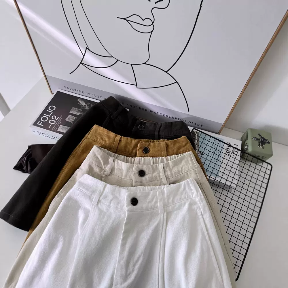 加厚水洗棉休闲阔腿裤女2025新款流行款梧桐裤直筒秋冬裤子6525