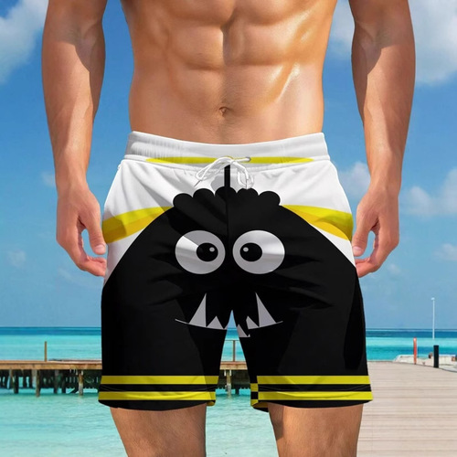New European and American fashionable casual breathable high-quality printed men's casual shorts