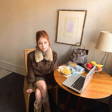 Pinksoya 松茶可可 高级感复古金属扣外套女秋季新款呢子外套上衣