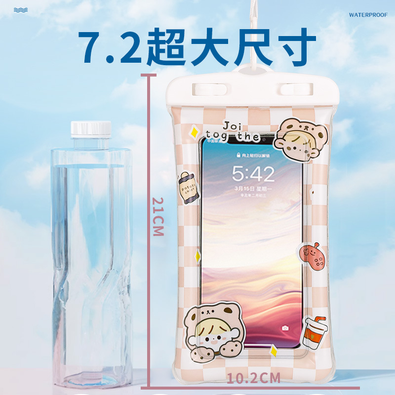 Teléfono móvil impermeable bolsa pantalla táctil crossbody con cuerda natación buceo cubierta Apple Huawei universal deriva cinturón de sellado airbag