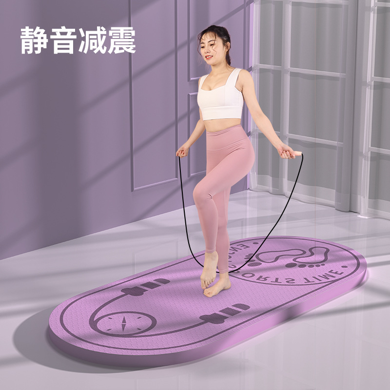 줄넘기 매트 TPE 요가 매트 초보자용 확장형, 넓어진형, 두꺼워진형, 미끄럼 방지, 소음 감소, 충격 흡수