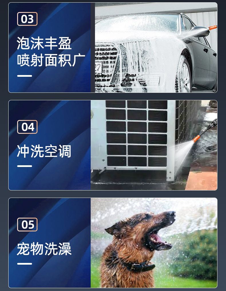 New German Brushless Car Washing Machine, Ultra-High Pressure Water Gun, Lithium Electric Brush Car Spray, Vegetable Watering Cleaning Artifact, Spray Artifact