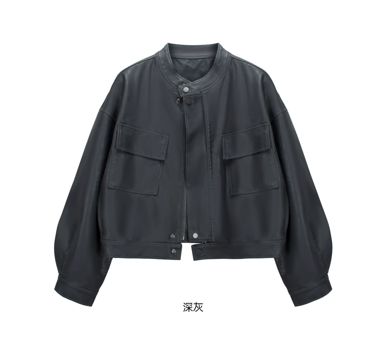 Short autumn retro polyurethane jacket, Korean style, oversize