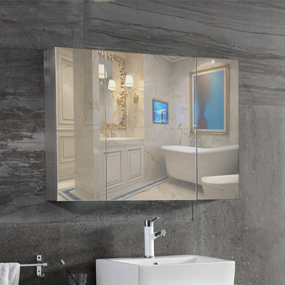 Stainless steel Bathroom mirror cabinet Mirror box Wall Mount TOILET Mirror bathroom mirror Shelf