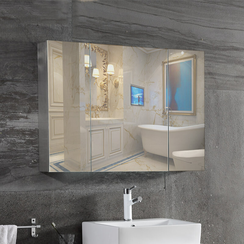 Stainless steel Bathroom mirror cabinet Mirror box Wall Mount TOILET Mirror bathroom mirror Shelf