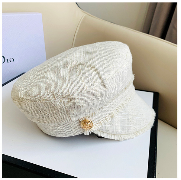 Women's Elegant Basic Retro Solid Color Curved Eaves Beret Hat display picture 3