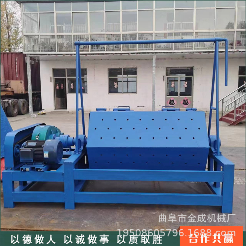 现货钻孔漏灰火烧铁干磨机 2米长六角滚筒抛光机 鹅卵石研磨机