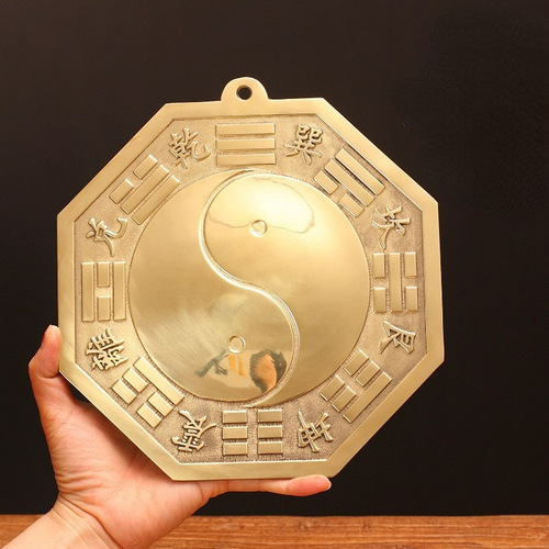 Wholesale copper Bagua mirror concave convex mirror brass convex mirror Taiyin Yang fish brass Bagua mirror pendant ornaments