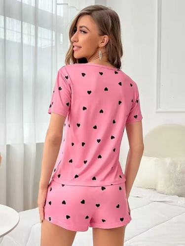 In-stock independent website cross-border best-selling hot new two-piece women's European and American-style thin printed casual homewear set