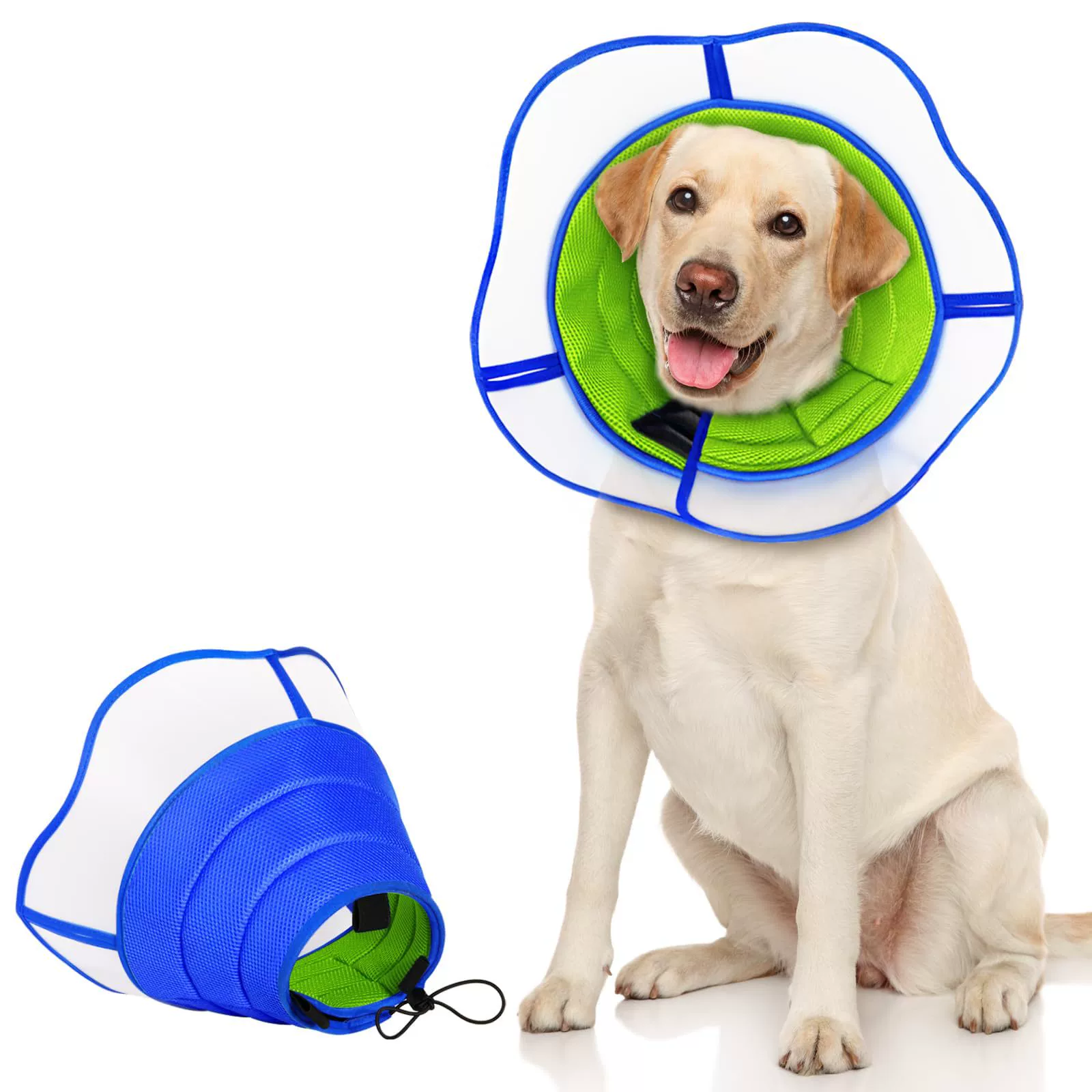 Ошейник для домашних животных Элизабет, утолщенный и удлиненный, послеоперационный ошейник для собак, защитное кольцо от лизания и царапаний, регулируемое