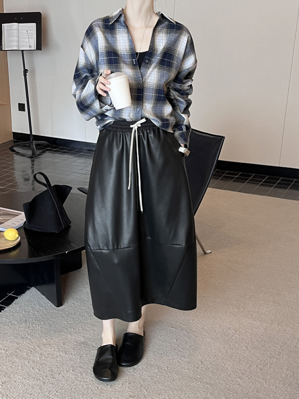 初打十三行秋冬新款法式复古设计感格纹后背扭结百搭衬衫女CSA968|undefined