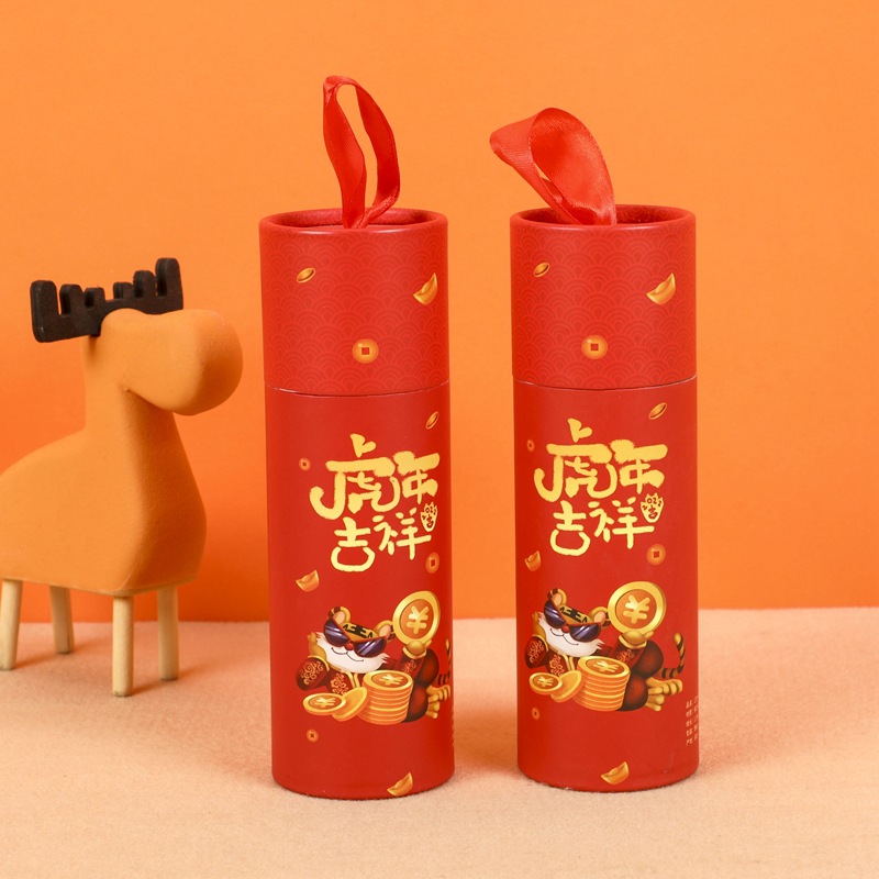 春联筒对联筒年画筒食品茶叶包装纸罐蛇年大吉纸筒纸管批发