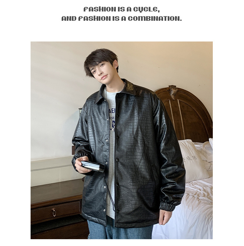 Men's Leather Jacket Stylish Autumn And Winter Coat For Men_voghion.com