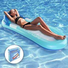 厂家 供应布套沙发躺椅浮床 三合一充气网布浮排水床靠背游泳座椅