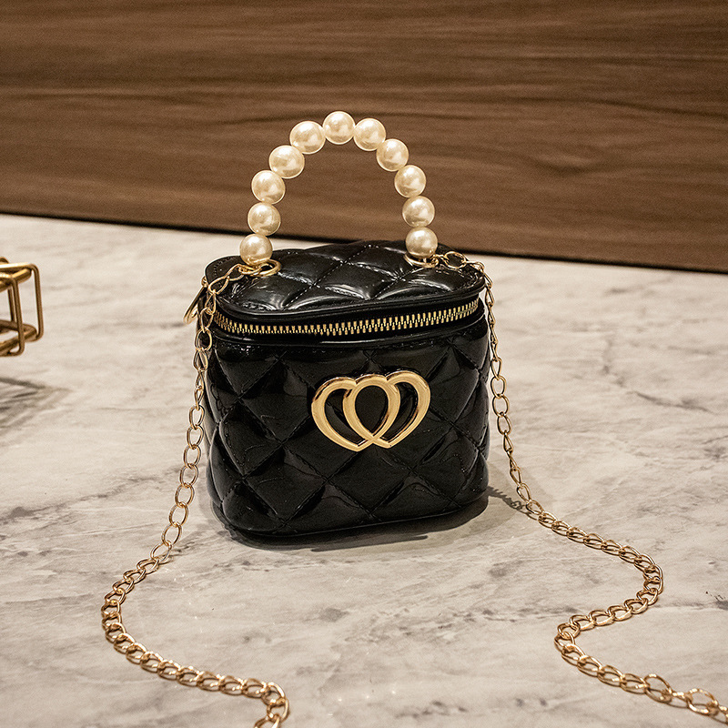 Moda mini bolso 2023 nuevo bolso de jalea de cubo de diamante doble bolso de amor decorado bolso de hombro de mujer