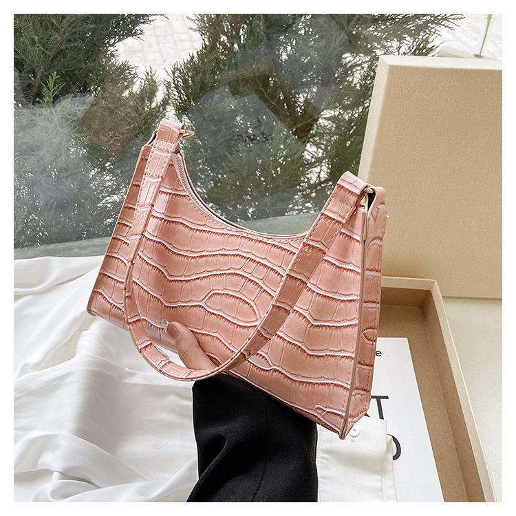 Axilas pequeño bolso cuadrado para las mujeres 2023 verano nueva moda popular francés textura patrón de piedra bolso de hombro al por mayor