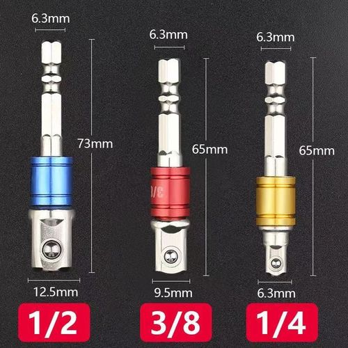 Factory Wholesale AD Colorful Connecting Rod Three-Piece Set Sleeve Drill Rod Connecting Rod with Steel Column 1/2 1/4 3/8