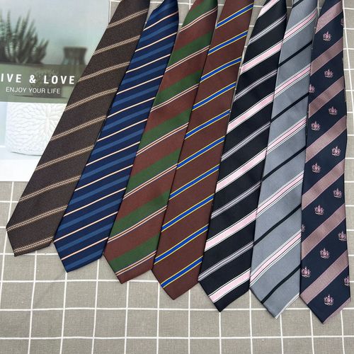 jk striped tie women's dk crown tie Japanese college style shirt decoration hand-tied men's and women's system burgundy bow tie
