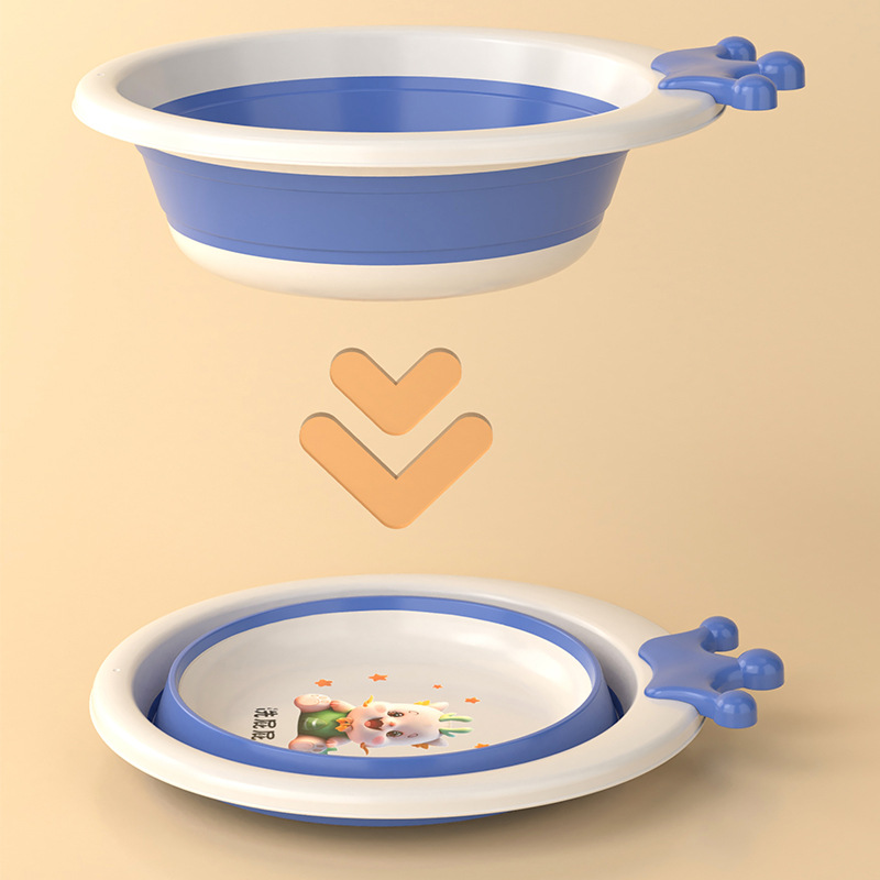 Lavabo plegable para niños, lavabo portátil para recién nacidos, lavabo de plástico grueso para bebés, lavabo pequeño para bebés domésticos