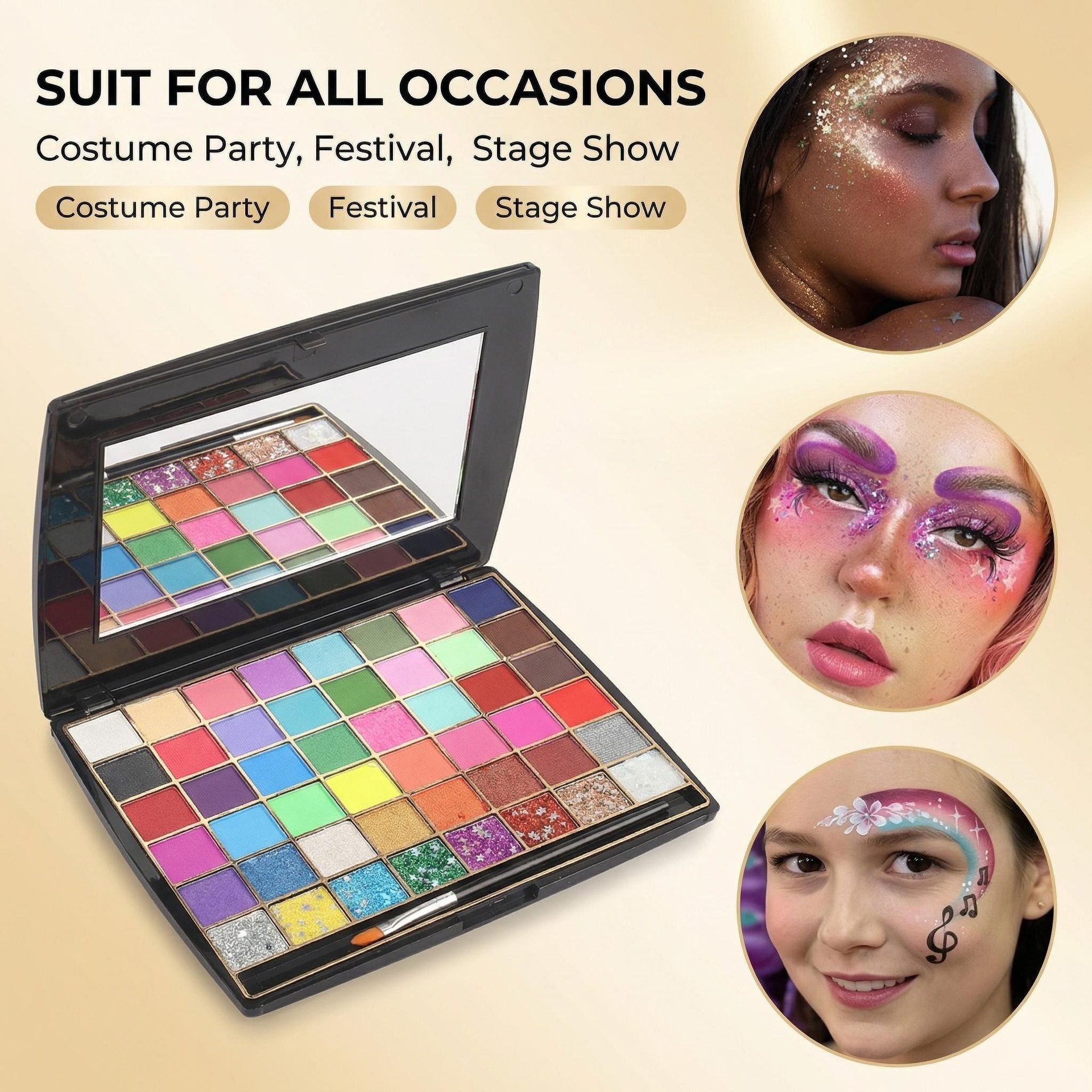 Cross-border bestseller 48-color body paint pigment, pearlescent and matte, for Halloween and Christmas face painting
