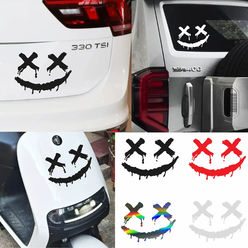Трансграничная внешнеторговая машина смешная улыбающаяся наклейка на автомобиль мотоцикл креативная наклейка на заднее окно автомобиля граффити наклейка