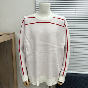 Source Factory 25 Trendy Brand Sup New York Hand Sleeves Line Jacquard Round Neck Men's and Women's Sweaters Cross-Border Export