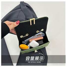 高颜值小香风菱格链条小方包女百搭精致手拎小方包外出斜挎包