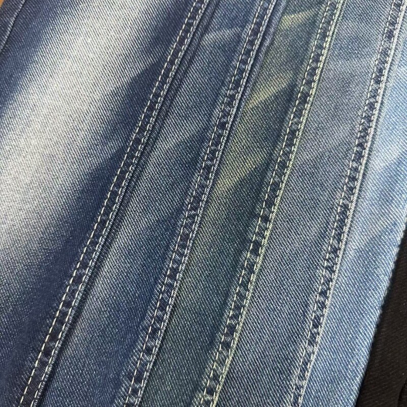 Autumn and Winter New 10-Count Masonry Stretch Denim 190cm Dark Blue Vertical Bamboo Hot-Selling Jeans Fabric