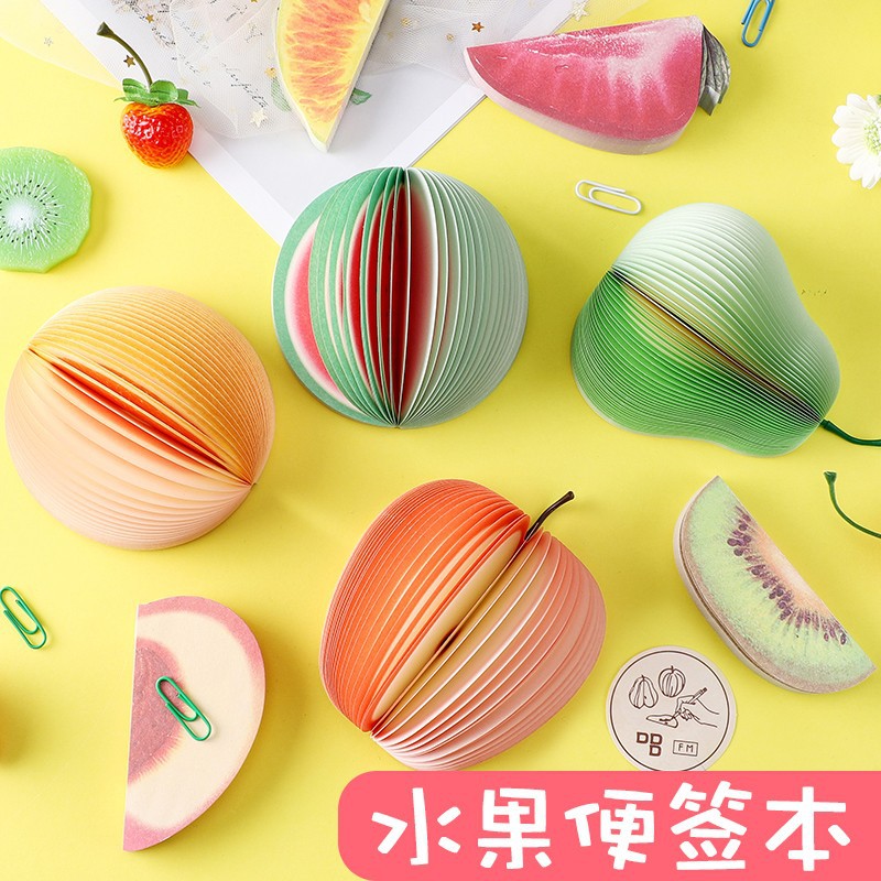 Creative Fruit Notepad Student Tearable Non-Adhesive Memo Sticky Notes Memo Portable Message Strip Sticky Notes Wholesale 