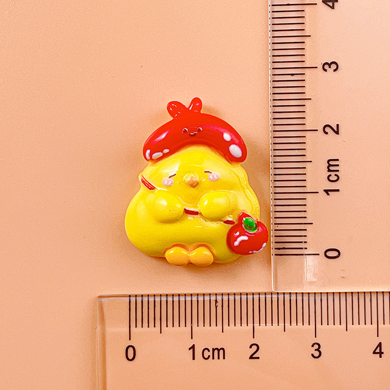 De dibujos animados brillante profesional amarillo pollo serie resina accesorios DIY crema pegamento hecho a mano zapato hebilla sombrero parche transfronterizo
