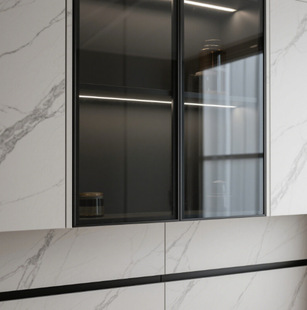 Busy Life, Cleaning Is Essential. The Cabinet Door Made of Slate Glass Material Is Easy to Handle.