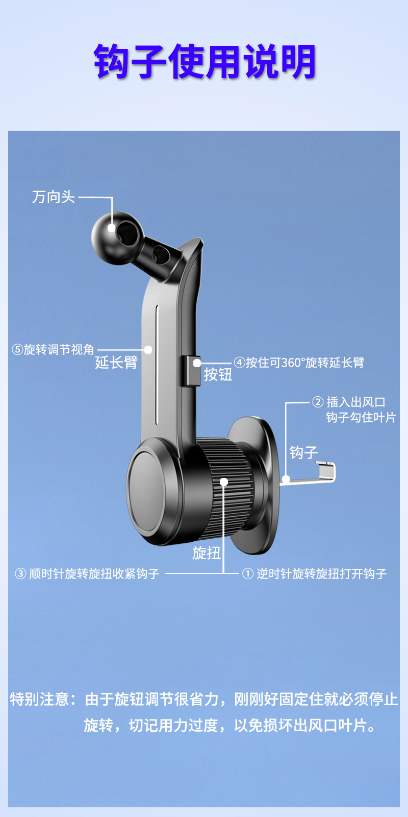 Foldable Screen Mobile Phone Car Mount 2026 New Model Dual-Purpose Dual-Folding Wide-Screen Navigation Mount for Car Air Vent