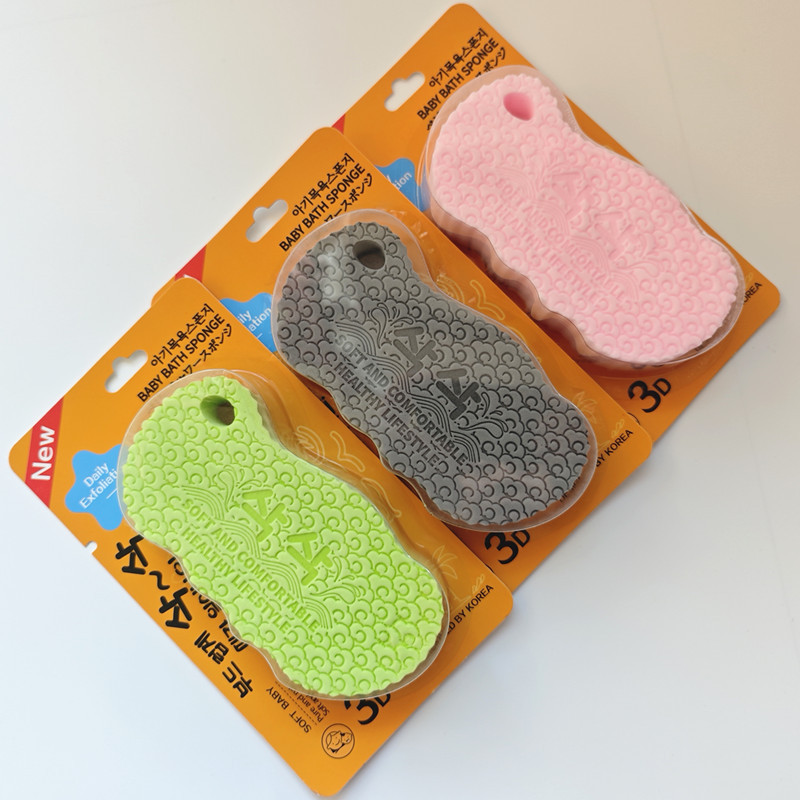 Korean Painless Exfoliating Sponge Magic Scrub Towel for Home Use, High-Density Exfoliating Sponge for Baby Bathing, 3D Three-Dimensional Sponge Scrubber