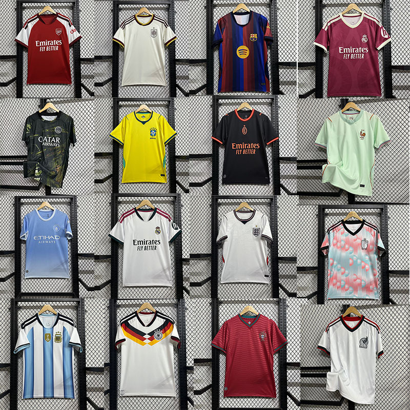 2627 New Models of Barcelona, Real Madrid, Brazil, England, Portugal, Atletico Madrid, Bali, Chelsea, Arsenal, and Ac Milan Jerseys