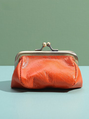 Vintage Handmade Coin Purse with Metal Clasp, Japanese-Style Genuine Leather Mini Wallet – Multifunctional Storage Bag