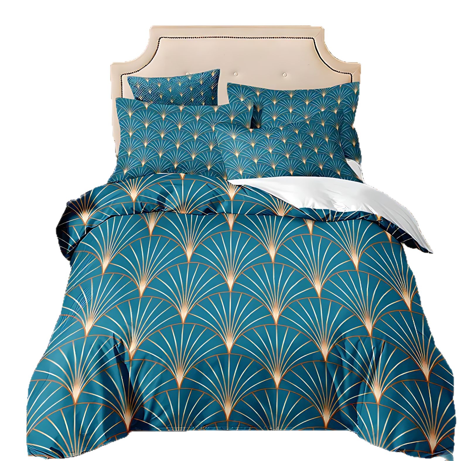 TEMU / JIT comercio exterior solo para transfronterizos set de edredón azul set de ropa de cama para diseñar