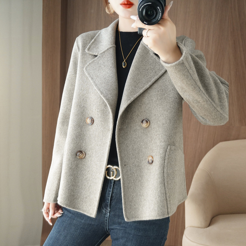 Autumn and Winter New Double-Sided Woolen Coat, Short Style, Stylish Coat, Small Woolen Coat