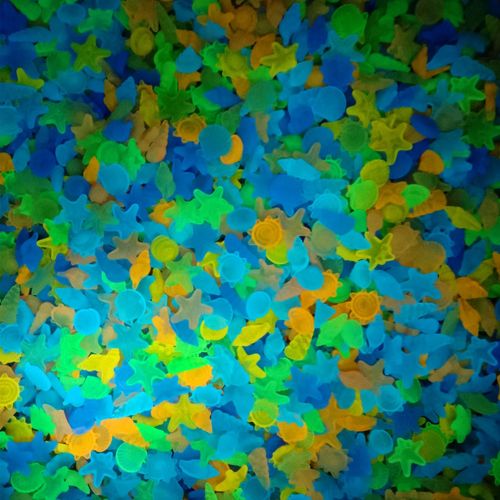 1.5g small ocean stone fish tank aquarium landscaping fluorescent conch shell starfish 1cm luminous animal luminous stone